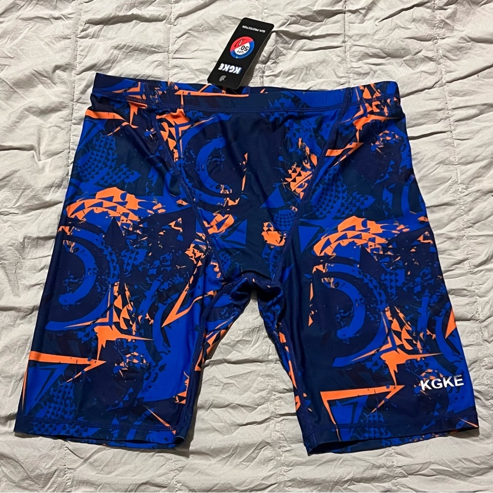 KGKE Swim Jammers Shorts UPF 50+ Sz M NWT